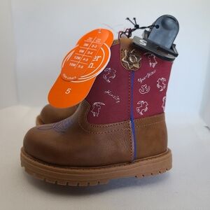 Wonder Nation Brown and Burgundy Kids Boots